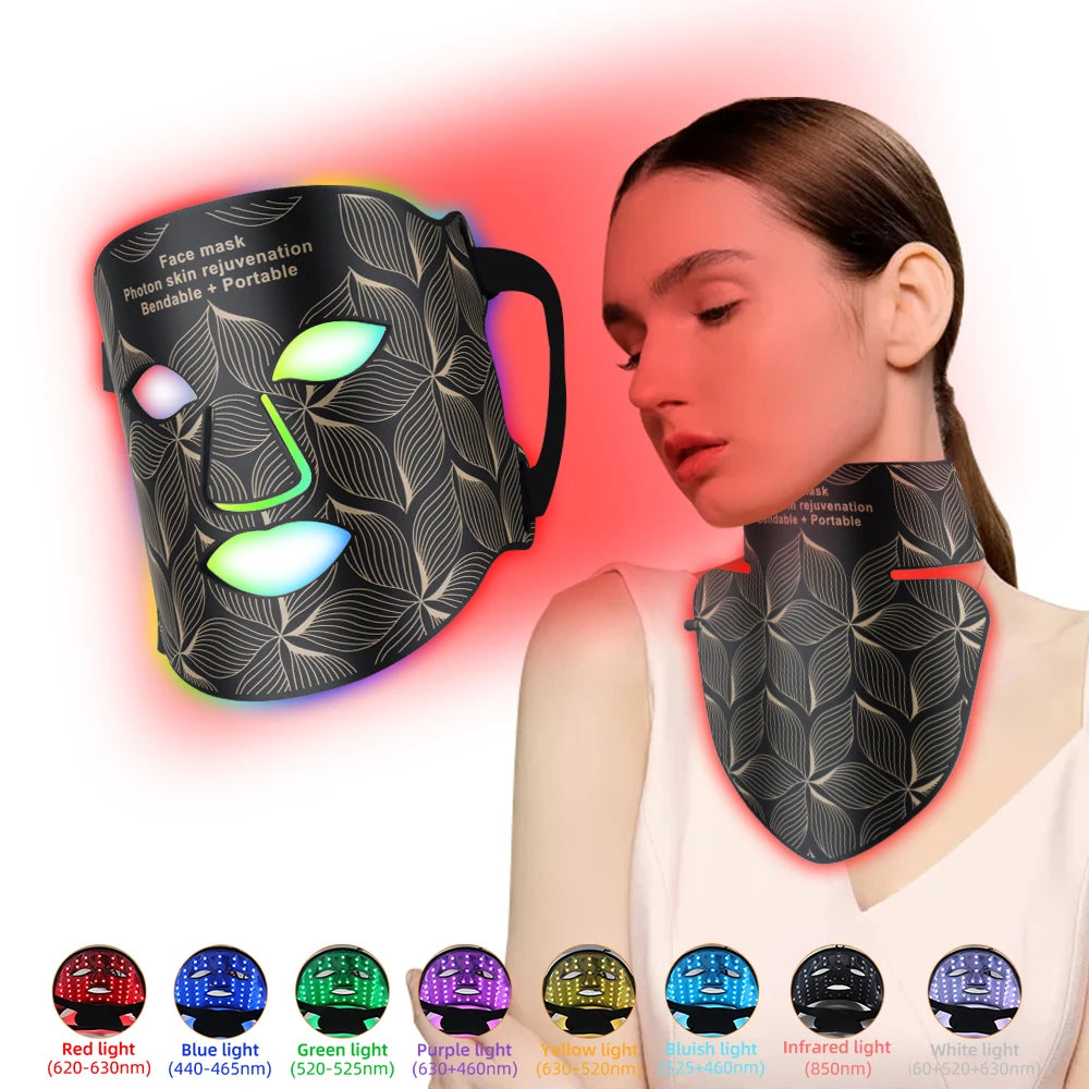 Ubilli Flexible Silicone LED Face Mask – 8-Color Red Light Therapy Mask for Anti-Aging & Skin Rejuvenation