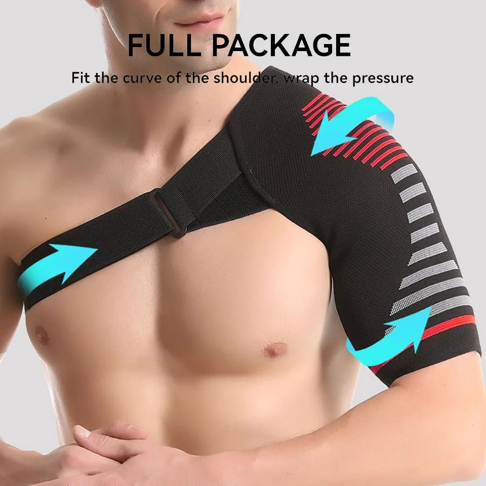 Adjustable Elastic Shoulder Brace – Compression Support Strap for Sports, Sprain, Strain & Joint Injury Recovery