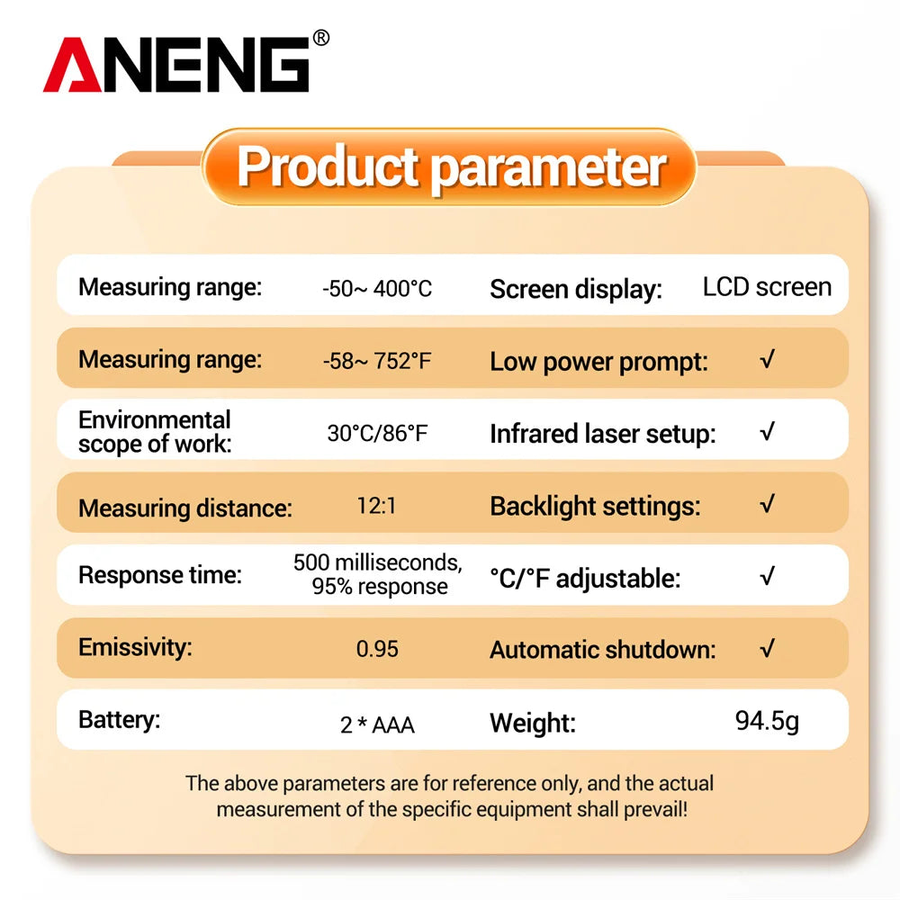 ANENG TH201 Non-Contact Infrared Thermometer