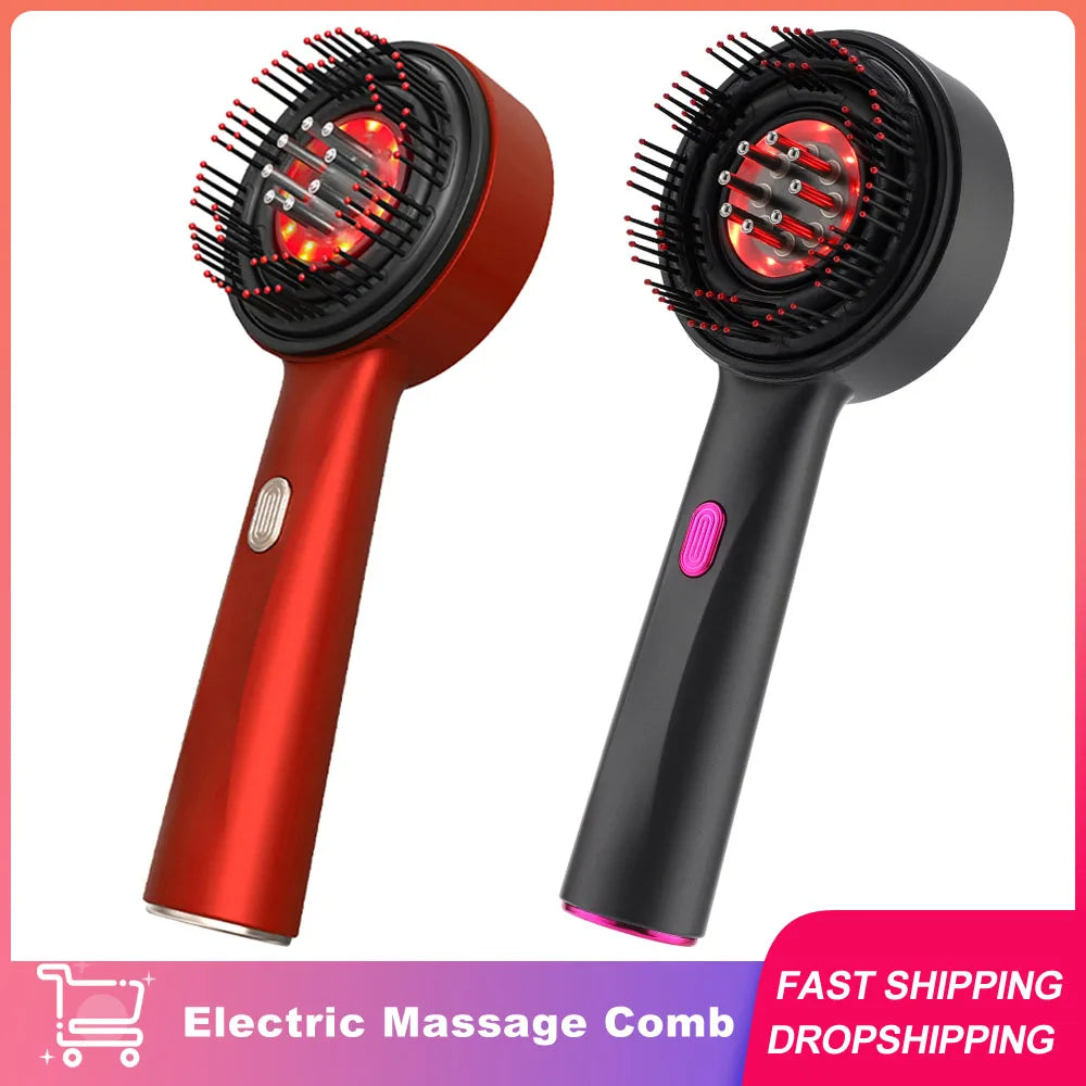 Electric Hair Regrowth Brush – Infrared Light Scalp Massager Comb for Hair Loss Prevention & Circulation Boost