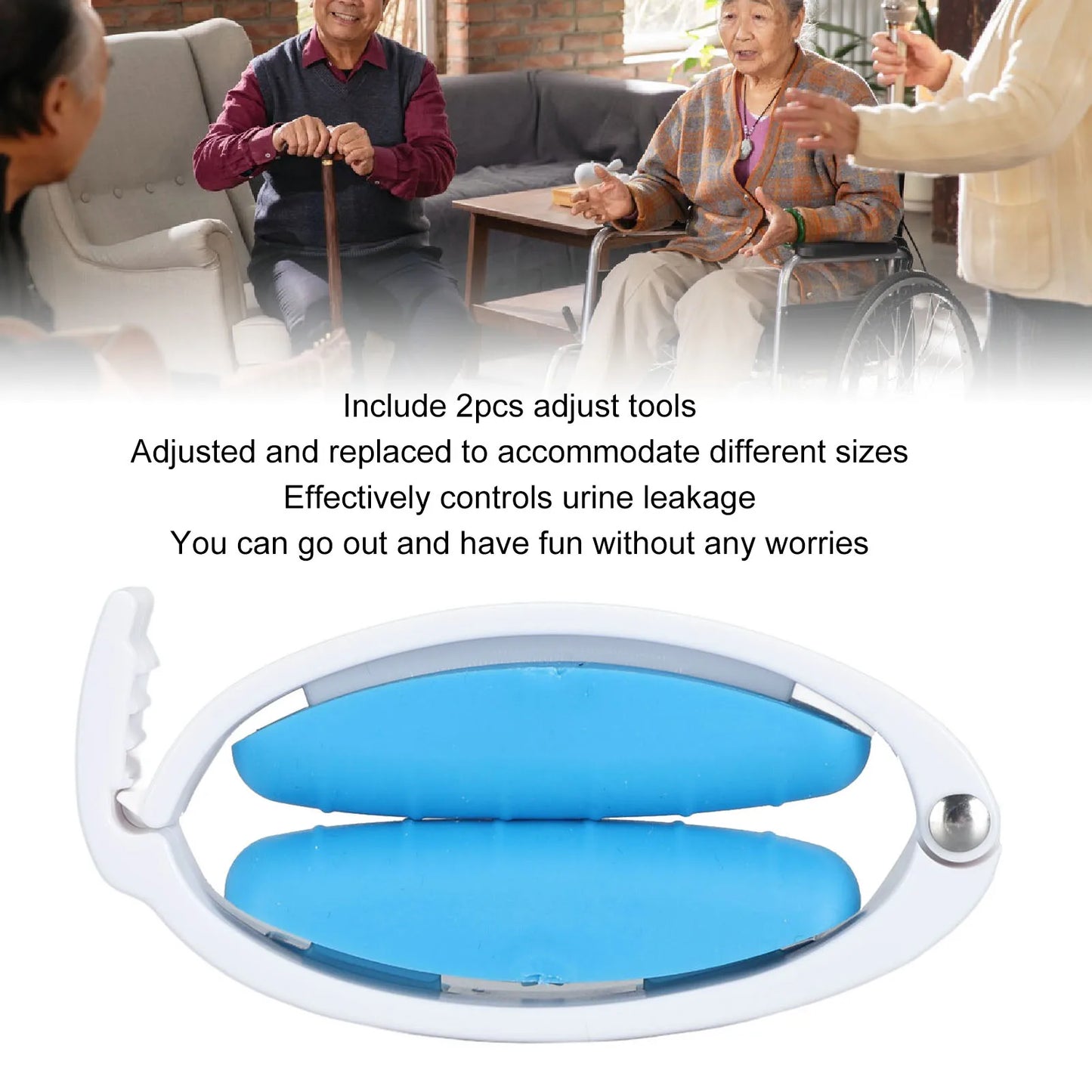 Male Urinary Incontinence Clamp – Adjustable Soft Silicone Incontinence Clip for Men, Prevents Leakage & Provides Comfortable Care