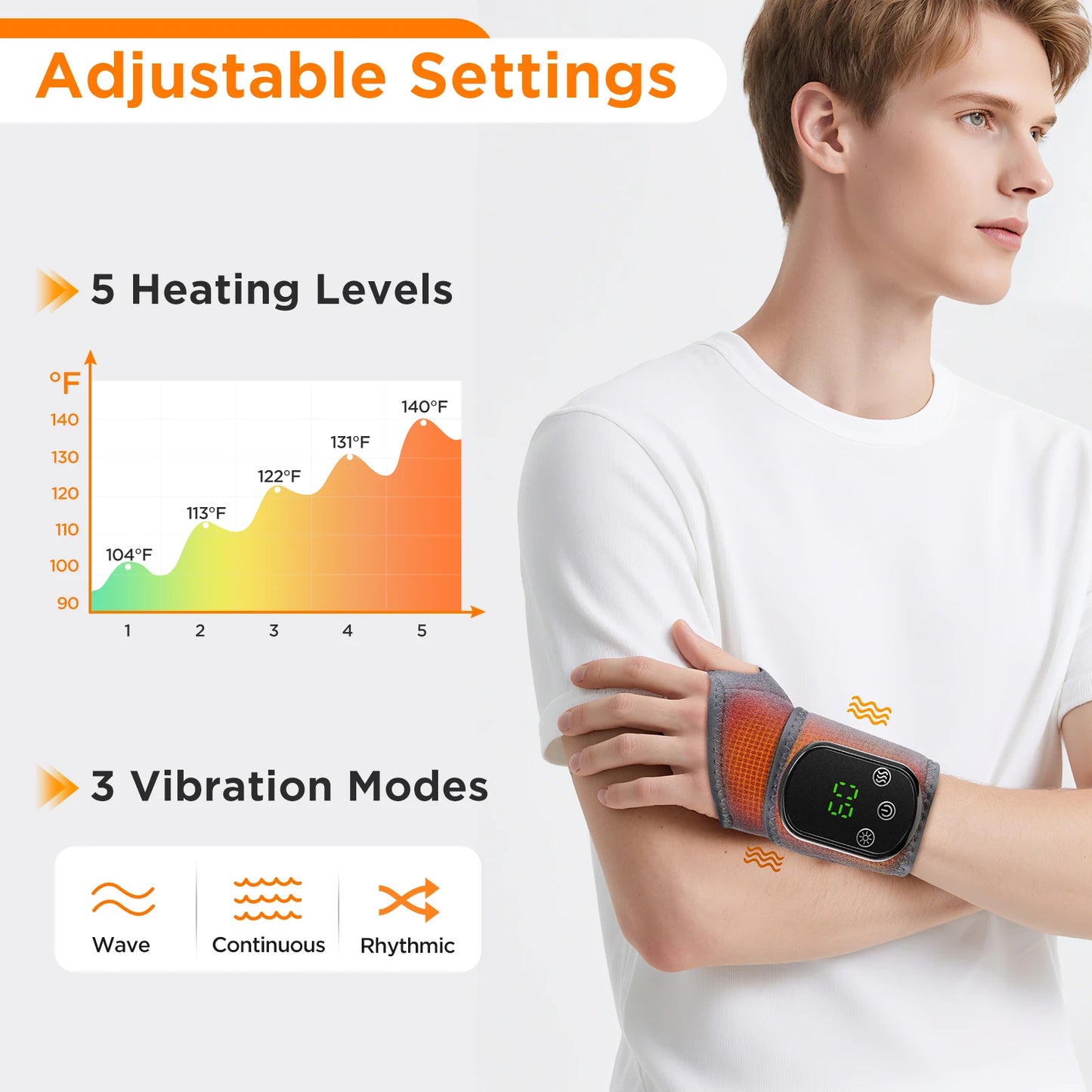 Electric Foot & Hand Massager – Heated Vibrating Ankle Massager, Portable Relaxation Therapy Machine