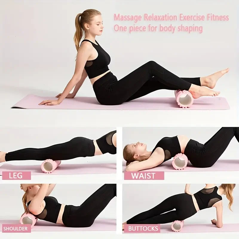 Foam Massage Roller – Hollow Yoga Column for Deep Tissue Massage, Fitness, & Physical Therapy