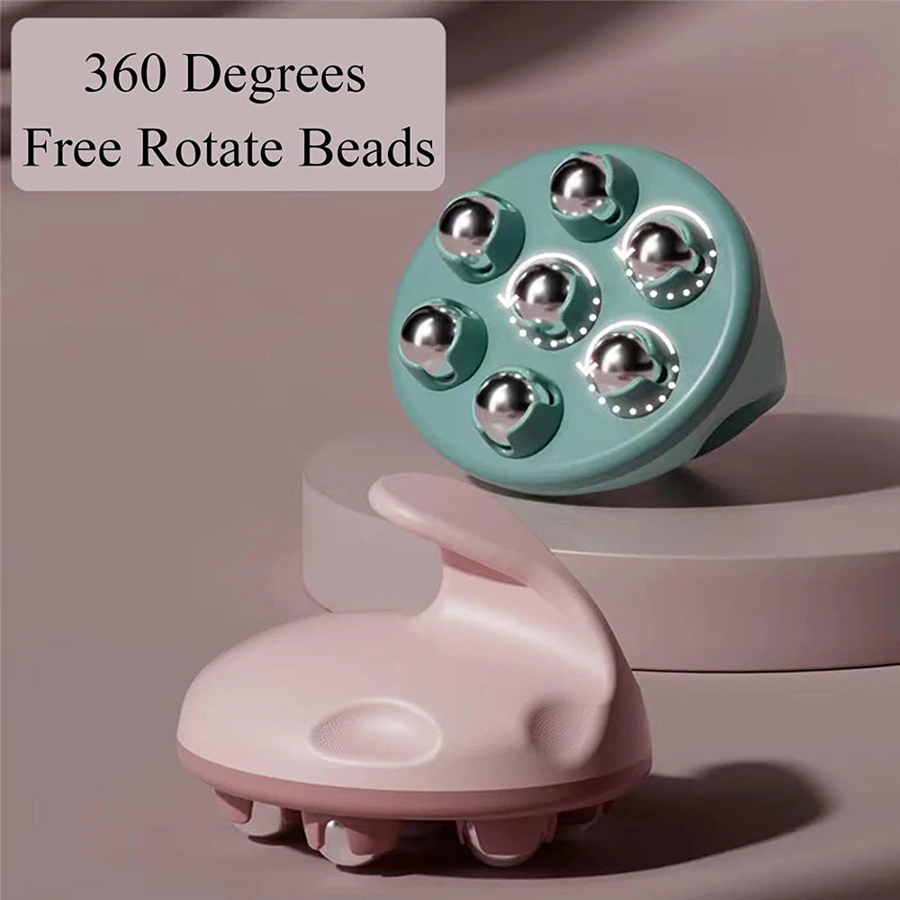 Metal Ball Hand Roller Massager – 360° Deep Tissue & Cellulite Massage Tool for Full Body Relief