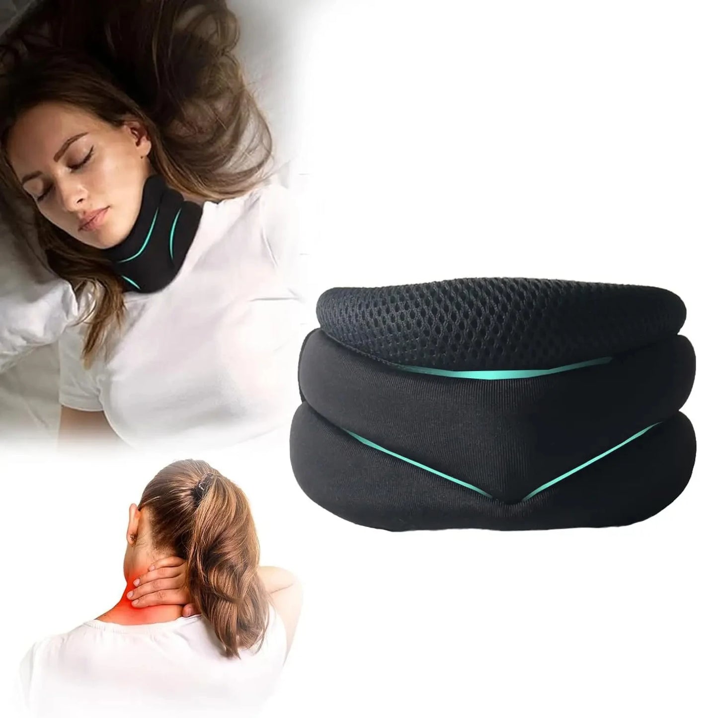 Cervical Neck Brace – Soft Foam Adjustable Support Collar for Pain Relief & Correcting Forward Head Posture