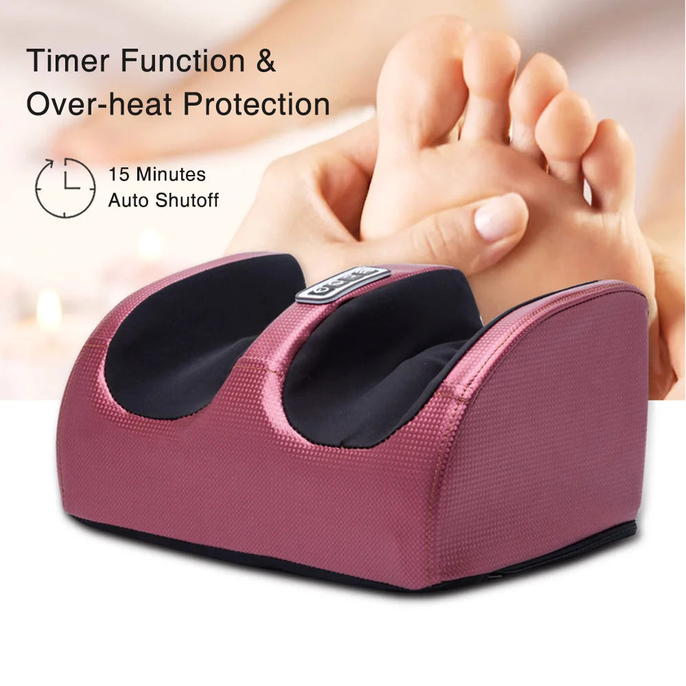 Electric Foot Massager – Shiatsu Kneading, Heating Therapy, Hot Compression, and Roller for Muscle Relaxation and Pain Relief