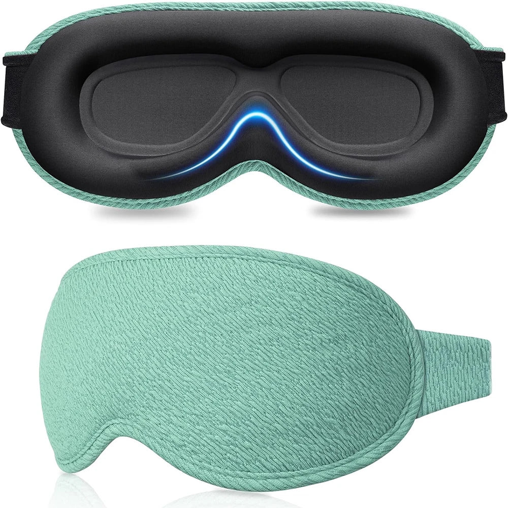 WELLVY 3D Contoured Sleep Mask – 100% Light Blocking, Ultra-Soft, Breathable Eye Mask for Deep Sleep, Travel & Relaxation