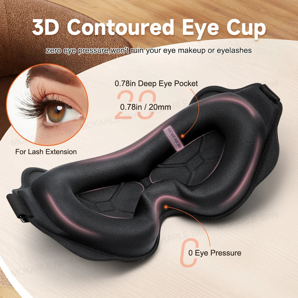 3D Sleep Mask – Blackout Eye Mask for Sleeping, Soft Breathable Travel Eyeshade & Night Sleep Aid