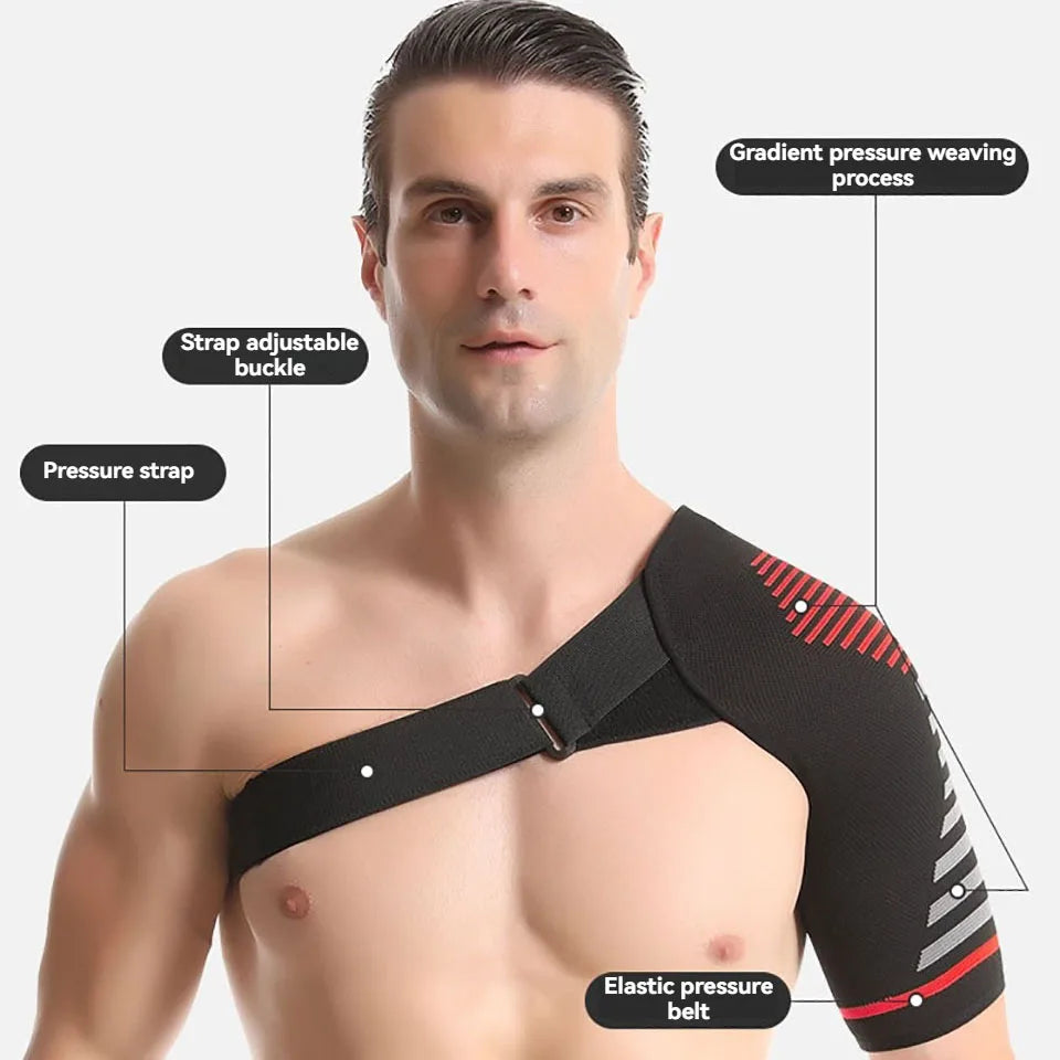 Adjustable Elastic Shoulder Brace – Compression Support Strap for Sports, Sprain, Strain & Joint Injury Recovery