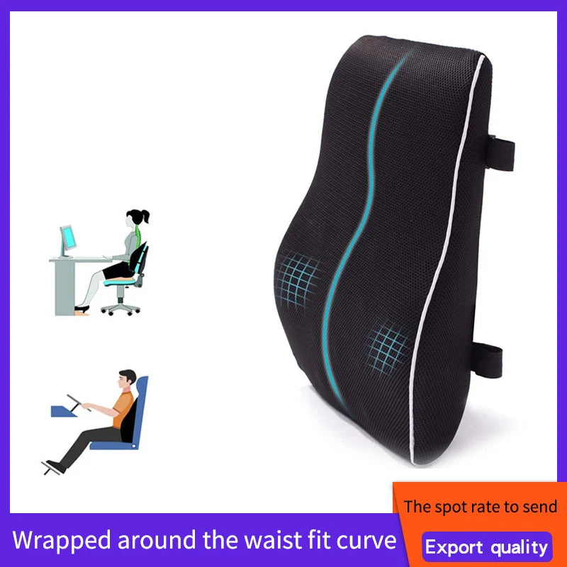 Memory Foam Car Seat Cushion – Non-Slip Lumbar Support Pad for Office & Gaming Chairs