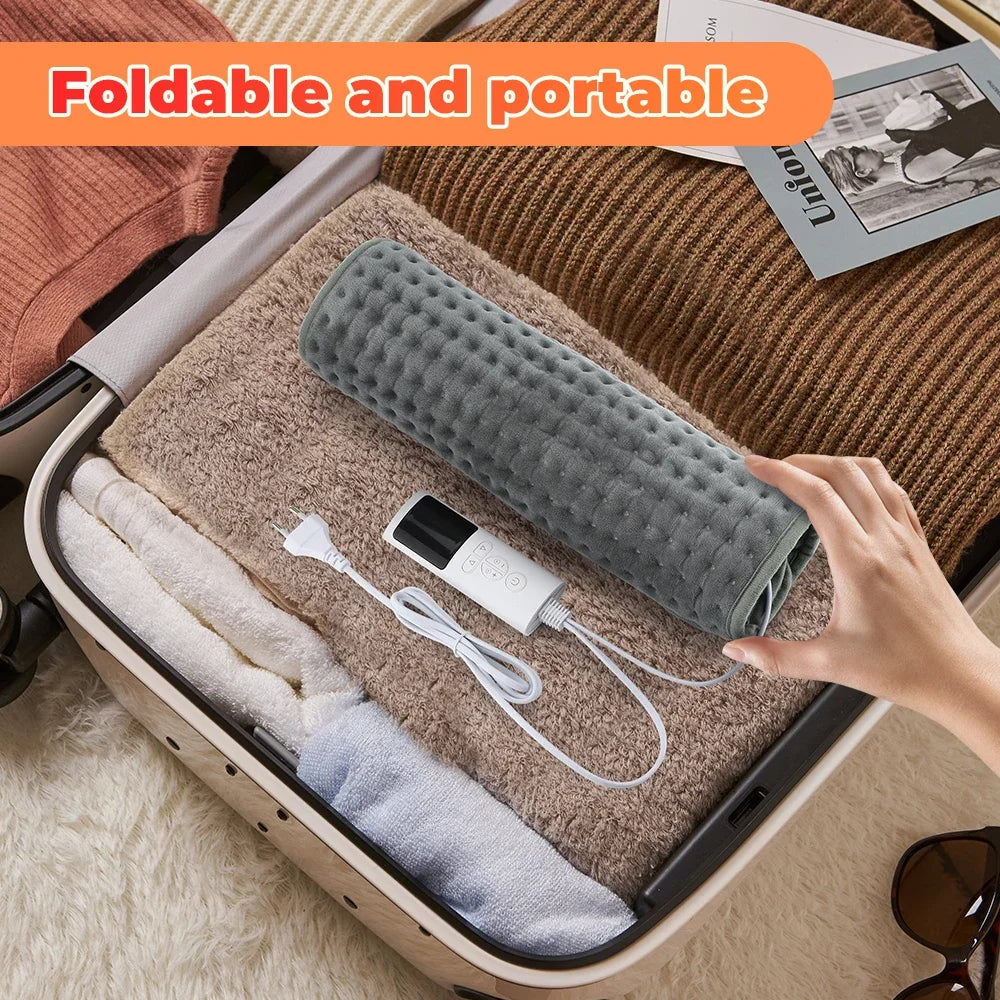 9-Gear Adjustable Plush Electric Foot Warming Mat – Washable USB Heating Blanket Pad