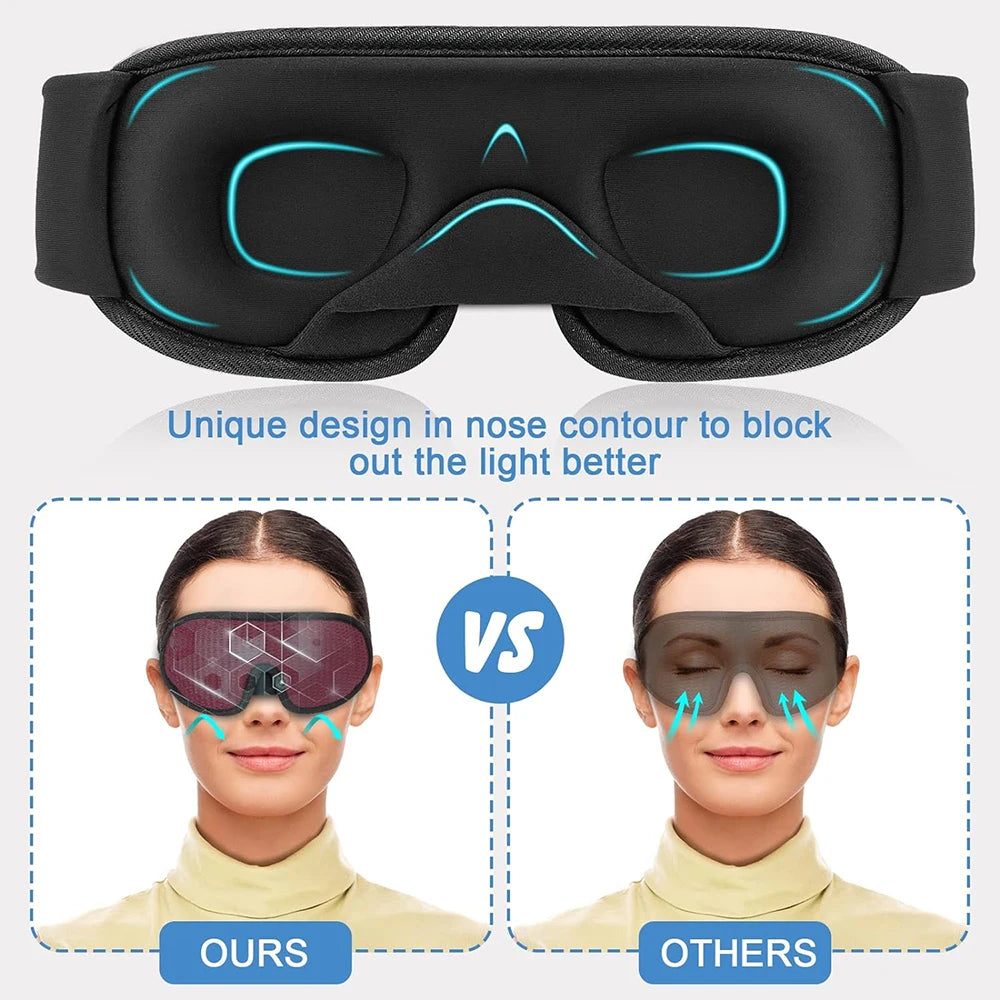 WELLVY 3D Contoured Sleep Mask – 100% Light Blocking, Ultra-Soft, Breathable Eye Mask for Deep Sleep, Travel & Relaxation