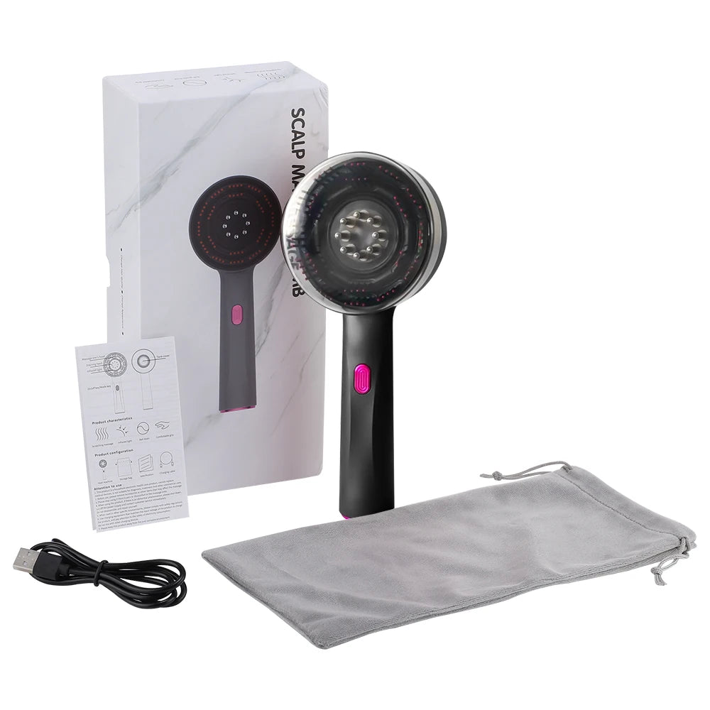 Electric Hair Regrowth Brush – Infrared Light Scalp Massager Comb for Hair Loss Prevention & Circulation Boost