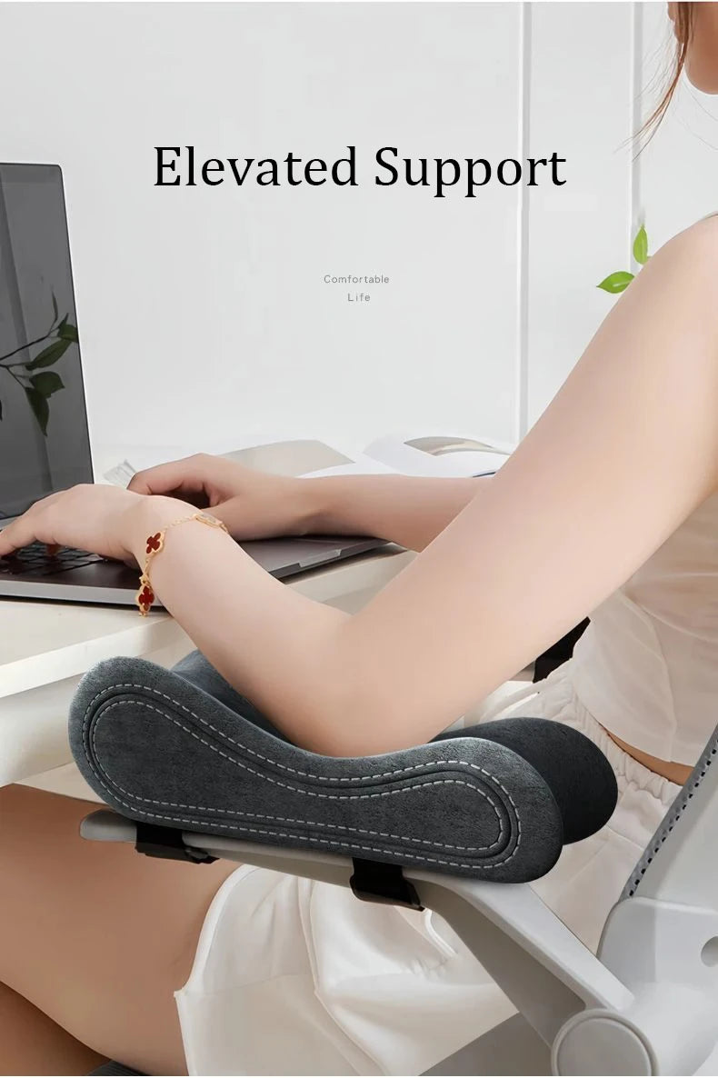 Memory Foam Armrest Pads – 1 Pair Chair Armrest Cushions for Elbow & Forearm Pressure Relief (Home & Office Use)