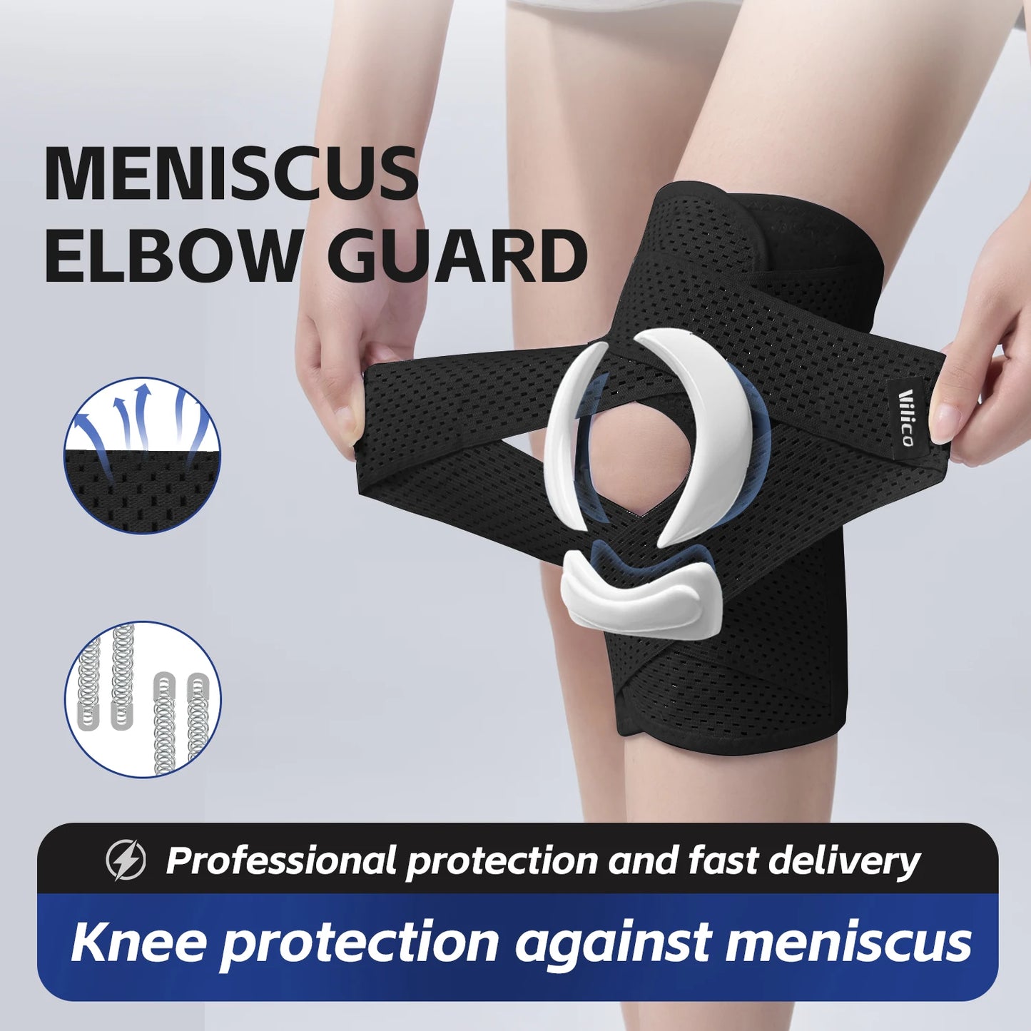 Pressurized Elastic Compression Knee Pad – Non-Slip Sports Support & Recovery Brace