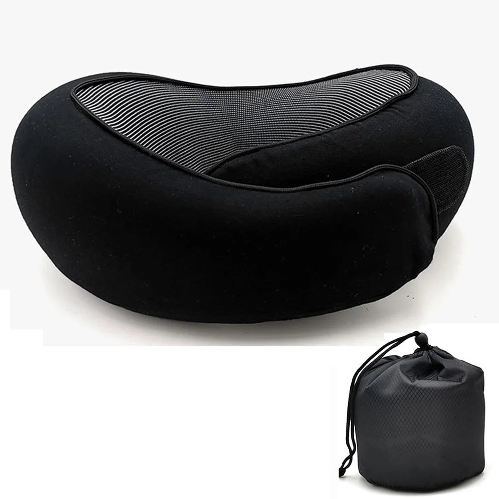 Memory Foam Travel Neck Pillow – U-Shaped Snail Design for Adjustable Support