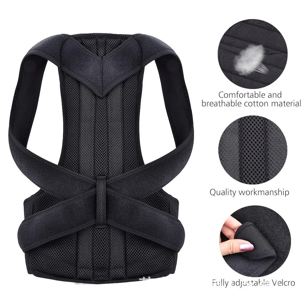 Adjustable Back & Shoulder Posture Corrector Belt – Full Spine Clavicle Support for Upper & Lower Back Pain Relief