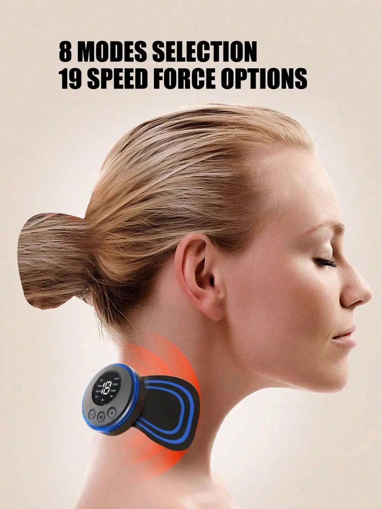 Mini Cervical Spine EMS Massager Patch with Remote