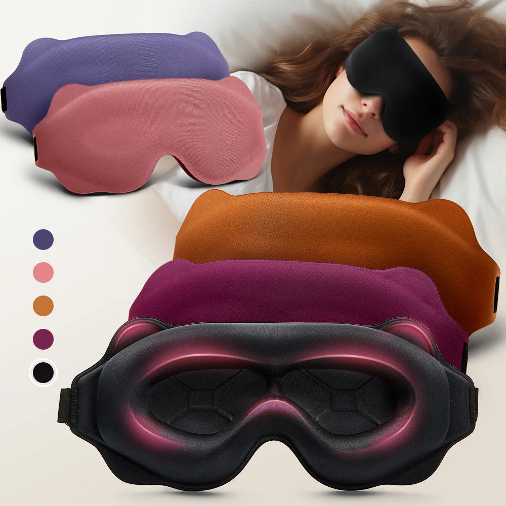 3D Sleep Mask – Blackout Eye Mask for Sleeping, Soft Breathable Travel Eyeshade & Night Sleep Aid