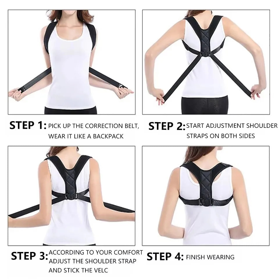 Adjustable Posture Corrector Back Support Brace – Orthopedic Lumbar & Shoulder Spine Alignment Belt
