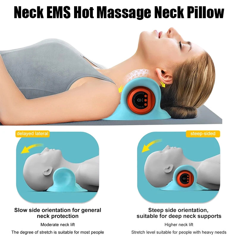Electric Neck Traction Massager – Pulse Therapy, Heating & Chiropractic Pain Relief Pillow