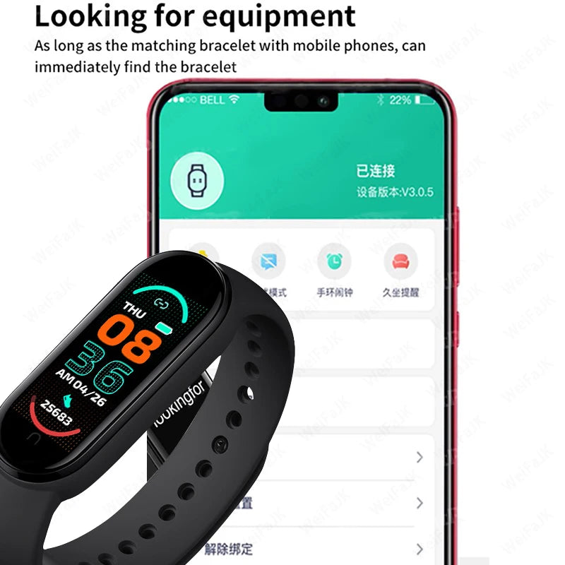 M6 Fitness Smartwatch (Unisex) – Heart Rate & Blood Pressure Tracker