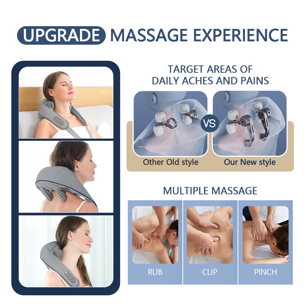Foreverlily™ 26W Wireless Neck & Shoulder Massager – Deep Kneading Massage Shawl for Cervical & Back Pain Relief