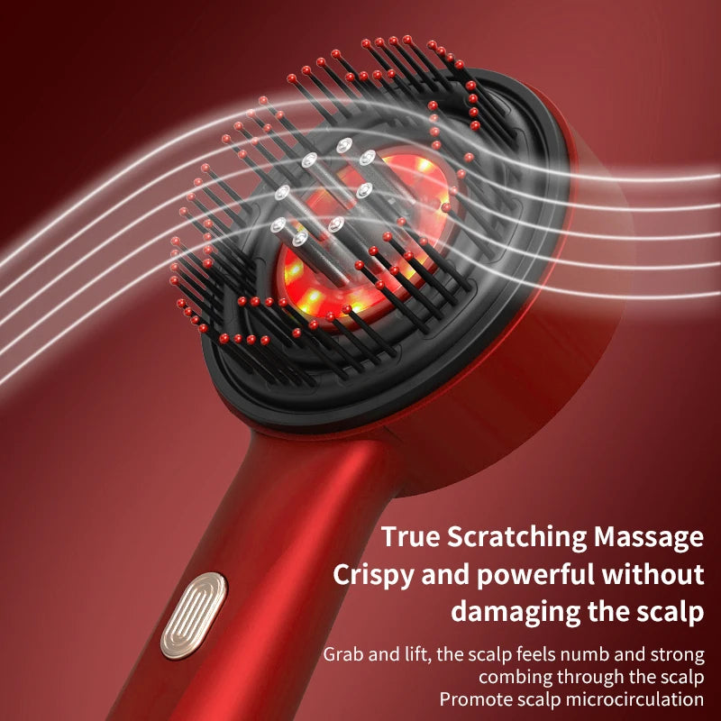 Electric Hair Regrowth Brush – Infrared Light Scalp Massager Comb for Hair Loss Prevention & Circulation Boost