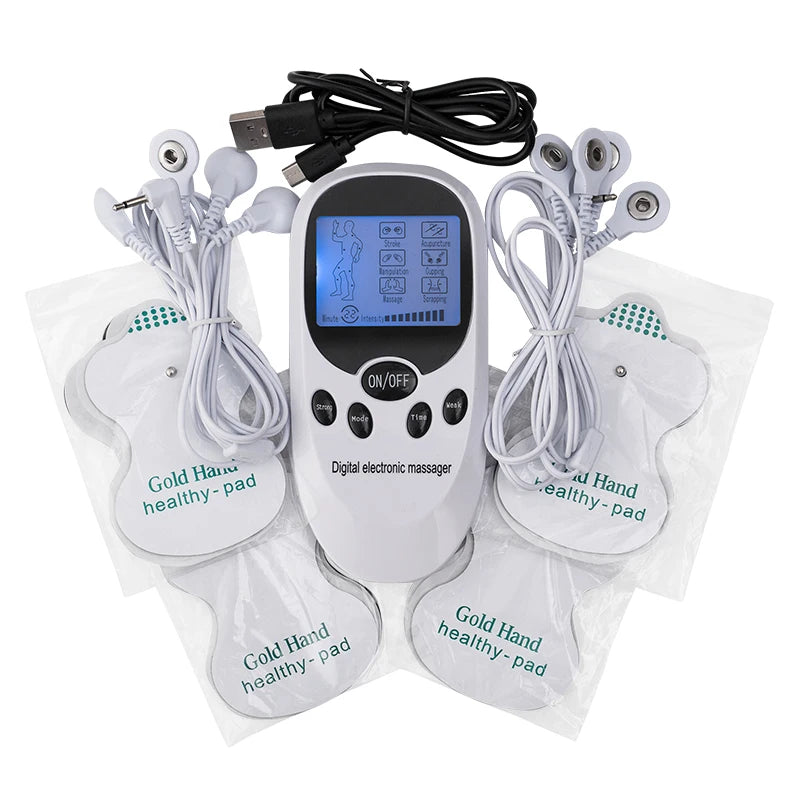 16-Mode Digital TENS + EMS Pulse Massager – Portable Electric Muscle Stimulator Device for Back & Neck Pain Relief at Home