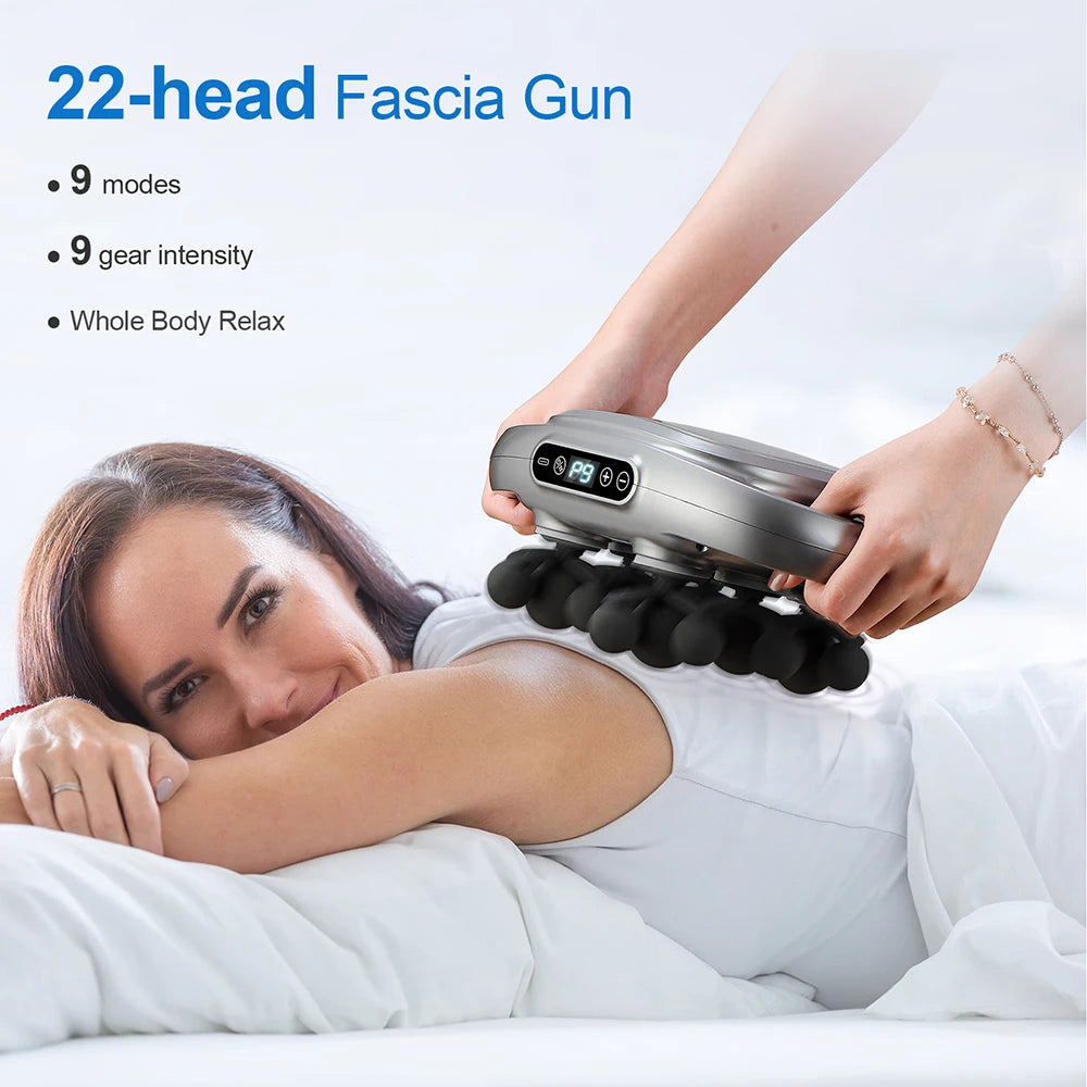 22-Head High-Frequency Vibration Fascia Massage Gun