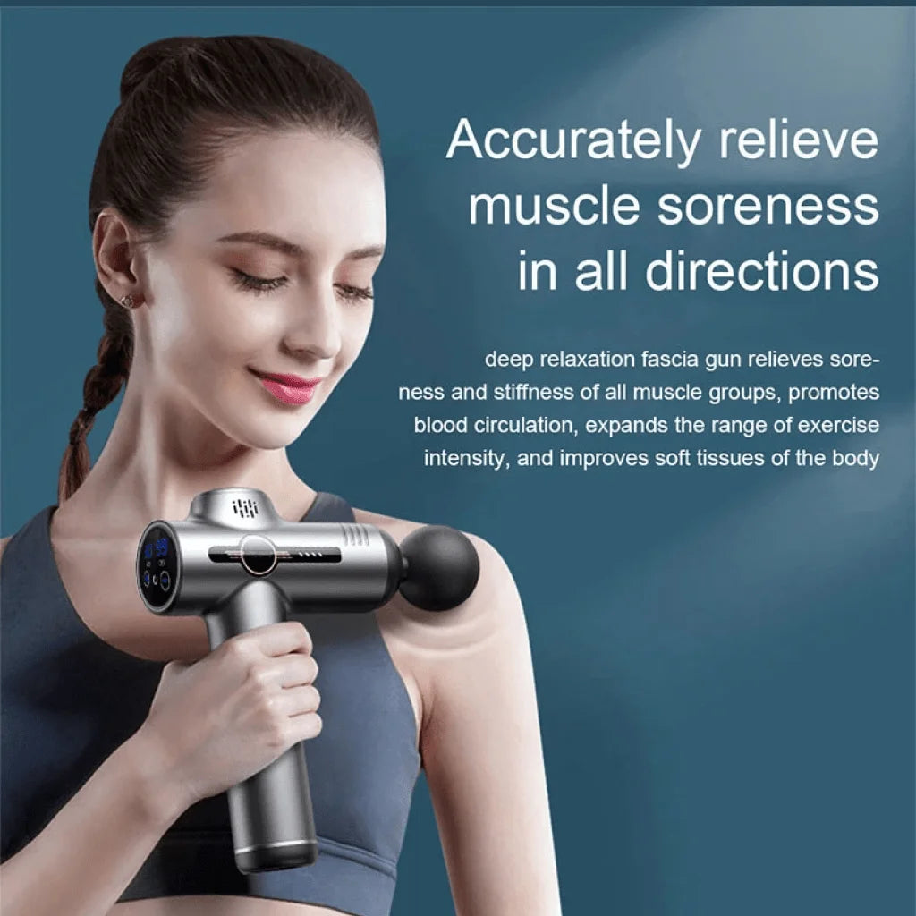 VibePro™ Portable Fascia Massage Gun – Deep Tissue Vibration Therapy for Muscle Relief & Slimming Support