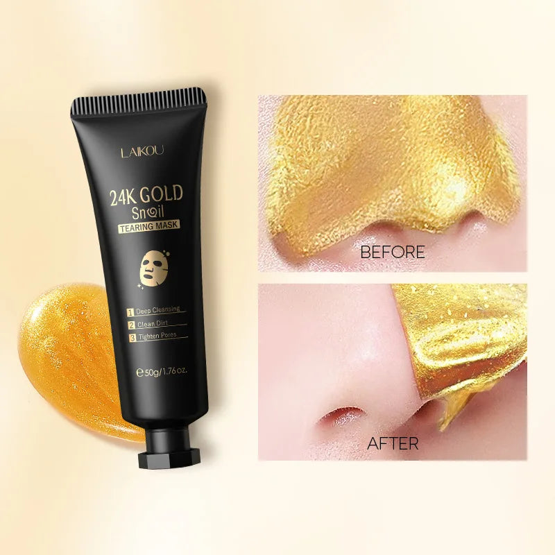 LAIKOU 24K Gold Sakura Peel-Off Face Mask – Anti-Aging, Whitening & Blackhead Removal