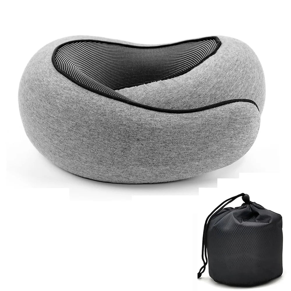 Memory Foam Travel Neck Pillow – U-Shaped Snail Design for Adjustable Support
