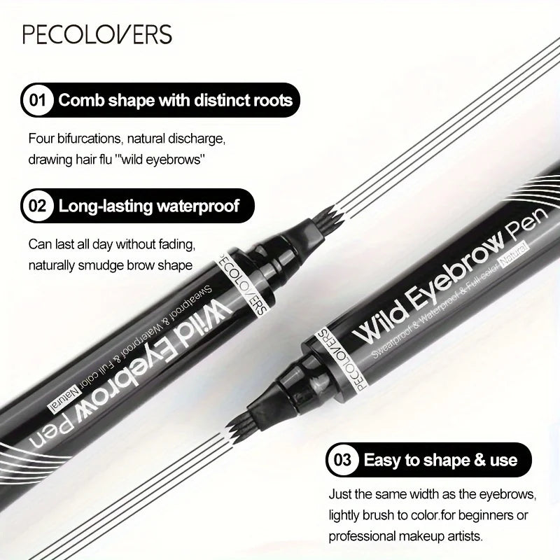Waterproof 4-Tip Eyebrow Tattoo Pen – Long Lasting Liquid Eyebrow Pencil