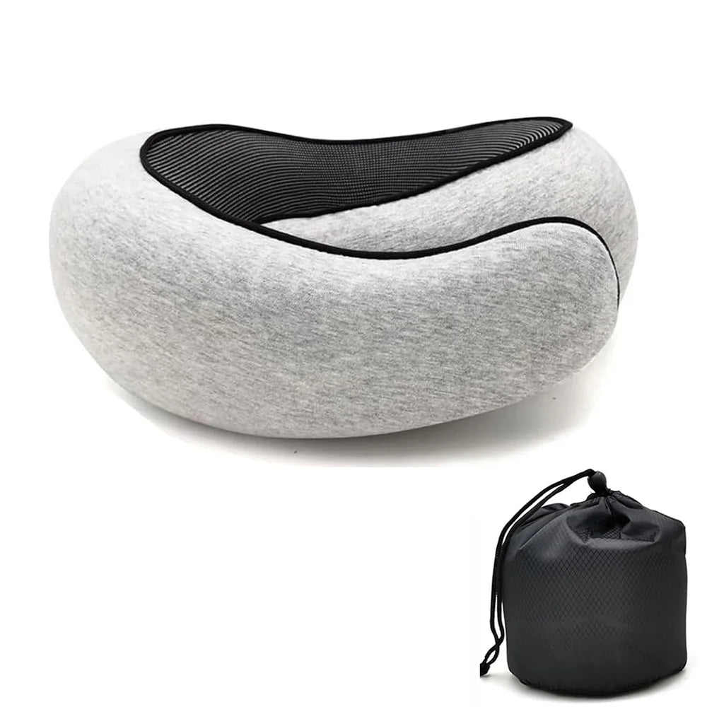 Memory Foam Travel Neck Pillow – U-Shaped Snail Design for Adjustable Support