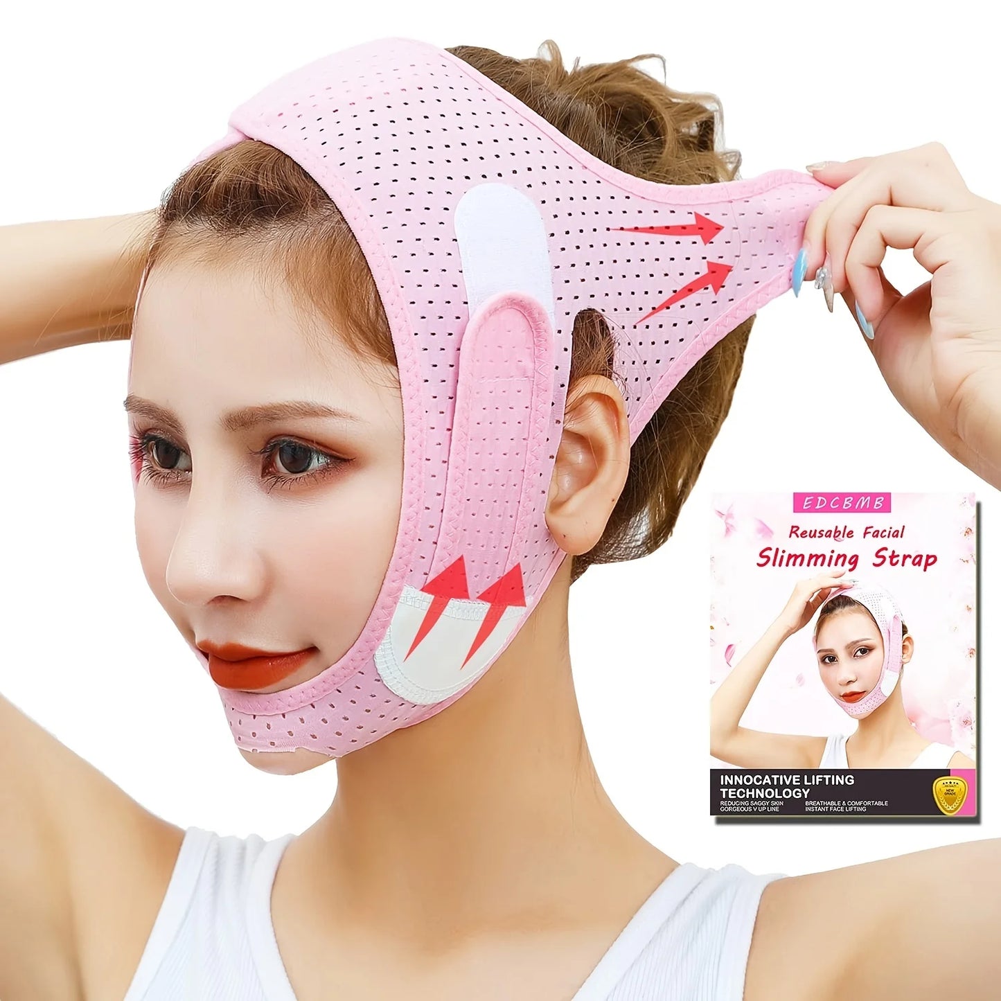 Double Chin Reducer – V Line Face Slimming Strap, Jawline Lifting Belt & Anti-Wrinkle V Shaped Mask