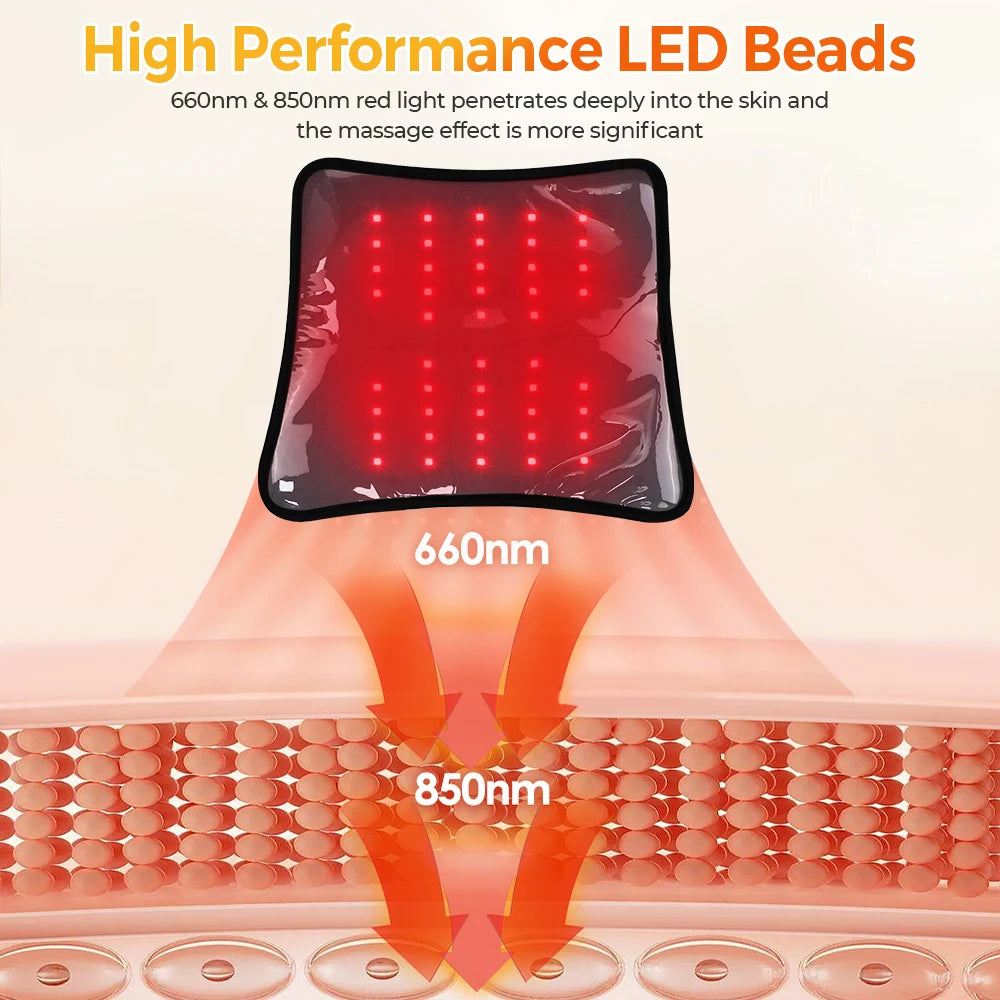 Wireless Electric Infrared Knee Heating Pad – Vibration Massager & Thermal Support Brace for Knee, Back & Waist