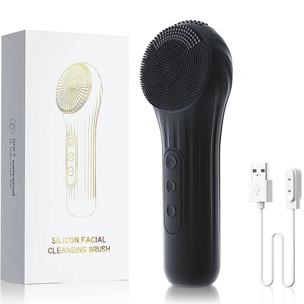 Sonic Facial Cleansing Brush – Waterproof Rechargeable Face Scrubber & Deep Pore Exfoliating Skin Care Tool