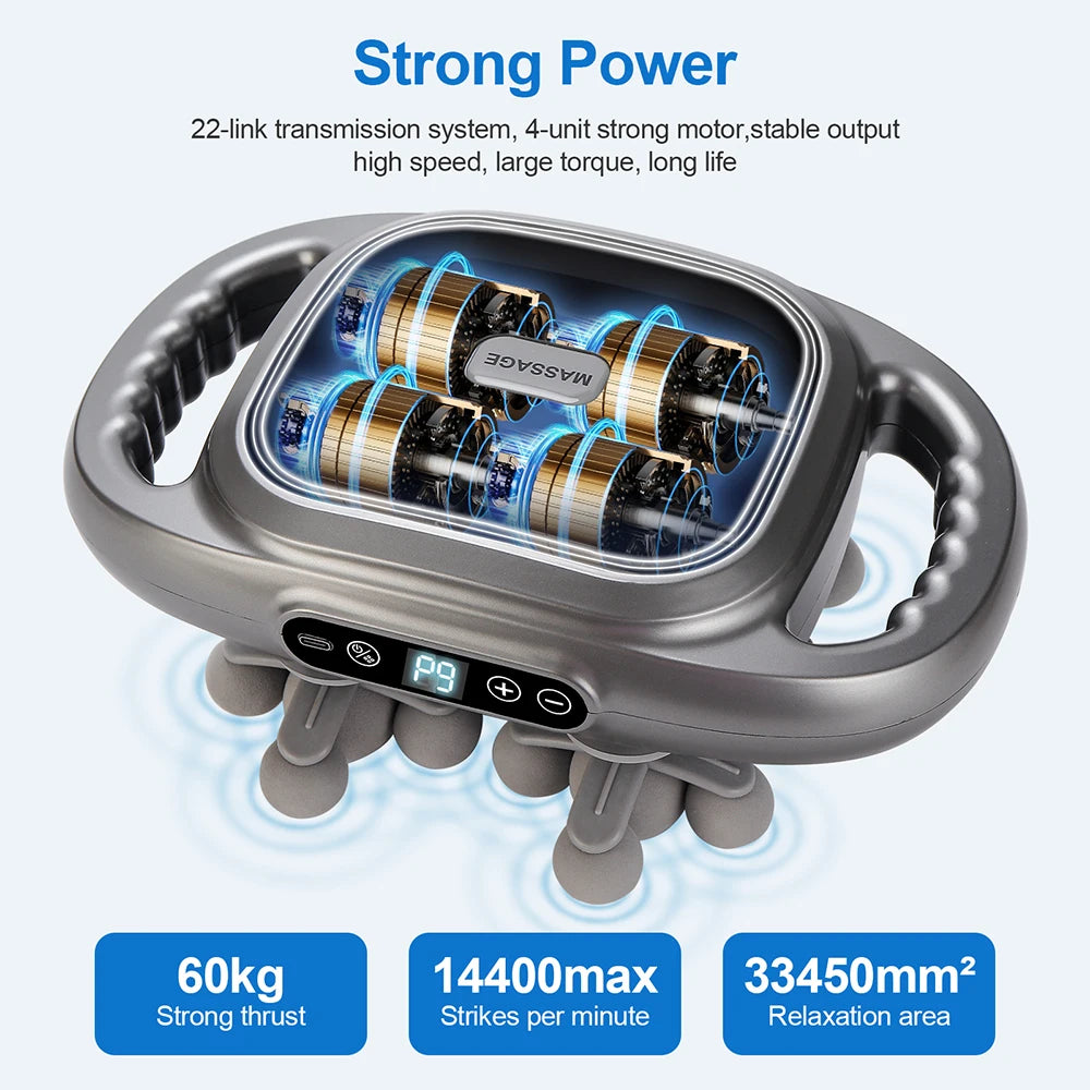 22-Head High-Frequency Vibration Fascia Massage Gun