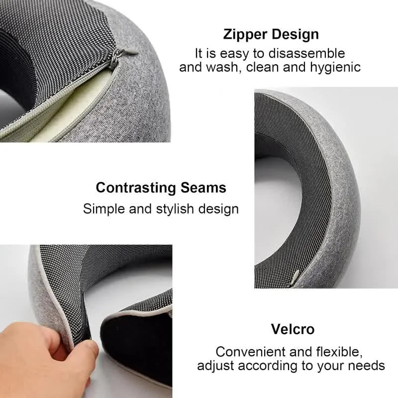 Memory Foam Travel Neck Pillow – U-Shaped Snail Design for Adjustable Support