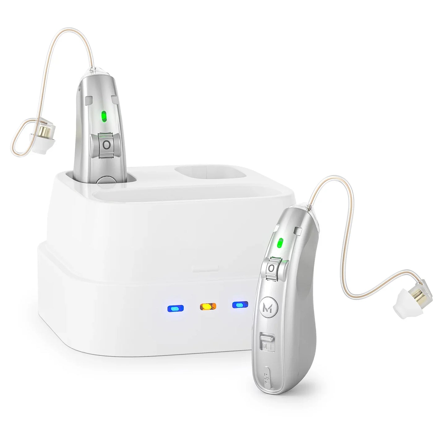 Rechargeable Digital Hearing Aid – Behind the Ear Sound Amplifier with Noise Cancelling & USB Charging Case for Elderly Deaf Care