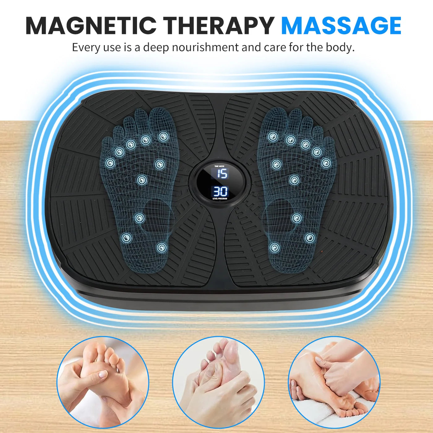 Vibration Plate Whole-Body Workout Machine with Resistance Bands