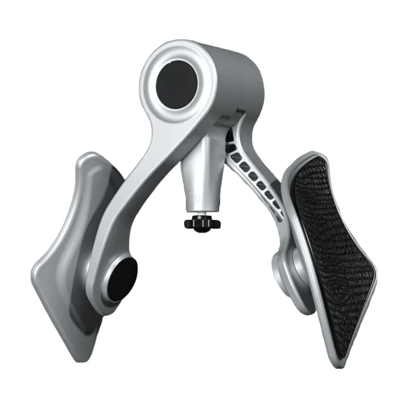 Silver adjustable kegel fitness equipment for home with ergonomic padded handles for comfort