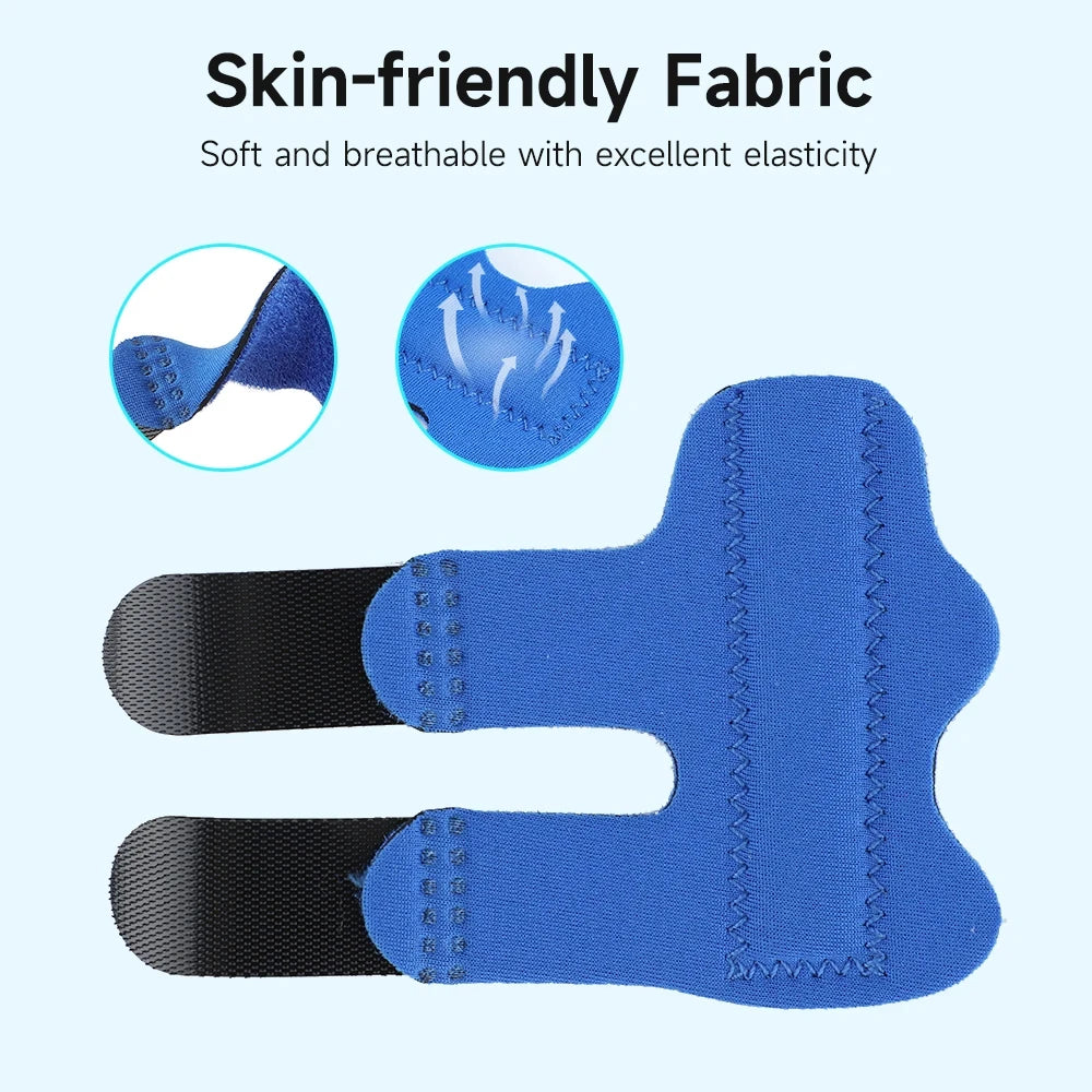 Blue aluminum finger splint with skin-friendly fabric and breathable elastic material for comfort
