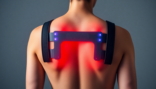 AI-powered posture corrector device relieving upper back pain