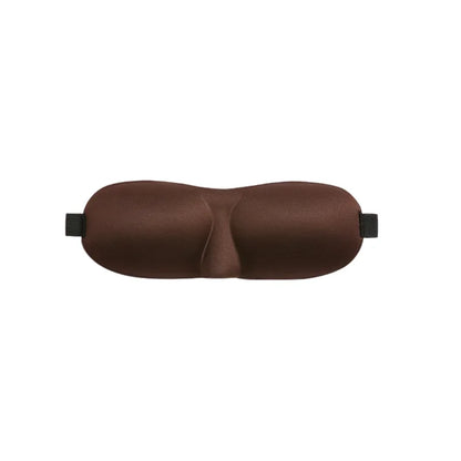 Brown 3D sleep mask for total blackout with contoured eye design and adjustable straps