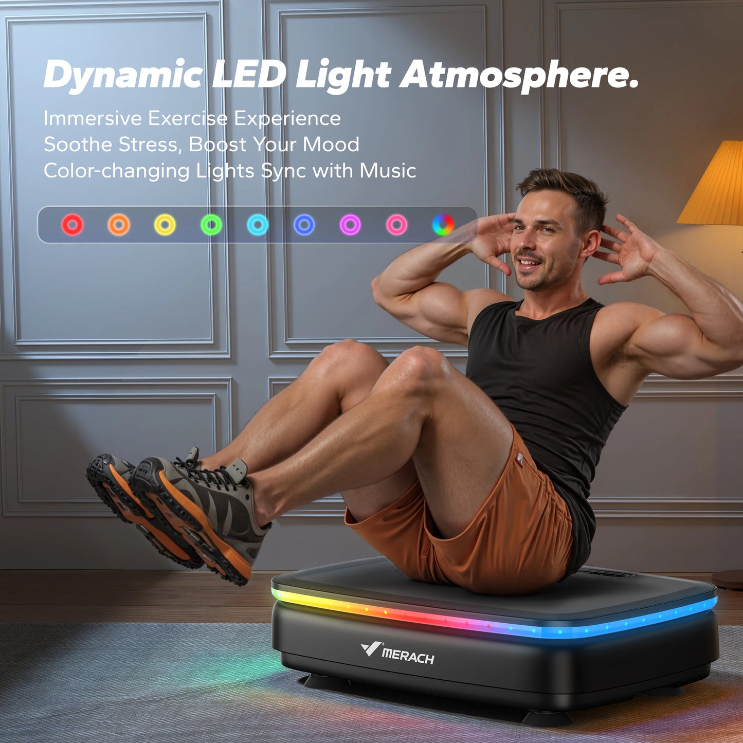 MERACH LED Vibration Plate Platform – Whole Body Workout & Lymphatic Drainage Machine