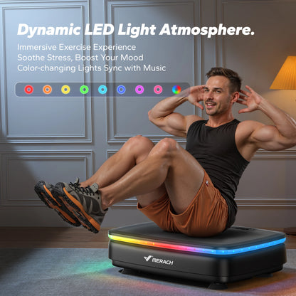 MERACH LED Vibration Plate Platform – Whole Body Workout & Lymphatic Drainage Machine