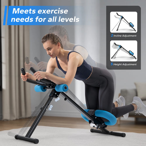 CoreFlex™ Adjustable Fold-Up Ab Trainer Machine – Knee-Pad Home Gym System