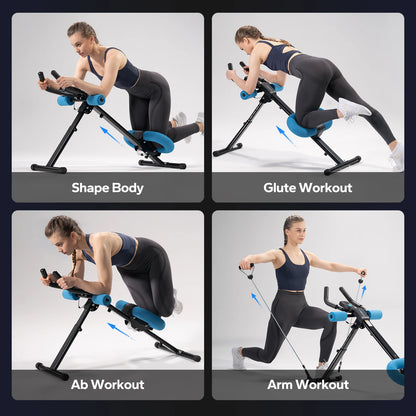 CoreFlex™ Adjustable Fold-Up Ab Trainer Machine – Knee-Pad Home Gym System